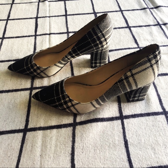 Marc Fisher Shoes - Marc Fisher Zalas Wool Plaid Block Heel Pumps